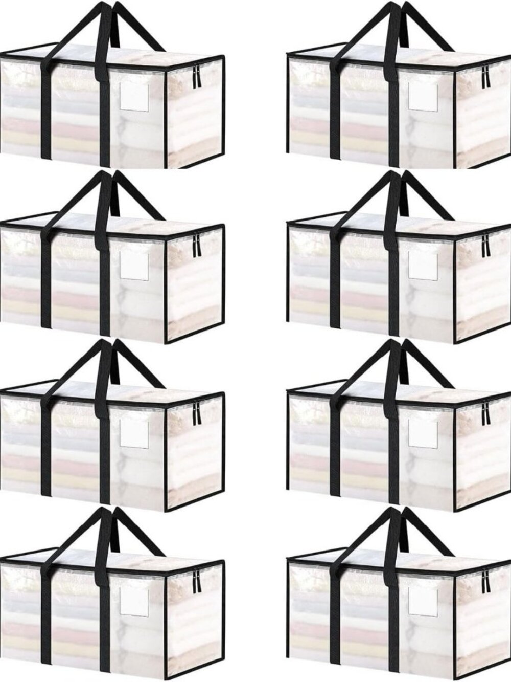 Extra Large Moving Bags with Lids - 24 Gallon Heavy Duty Storage Totes, Clear